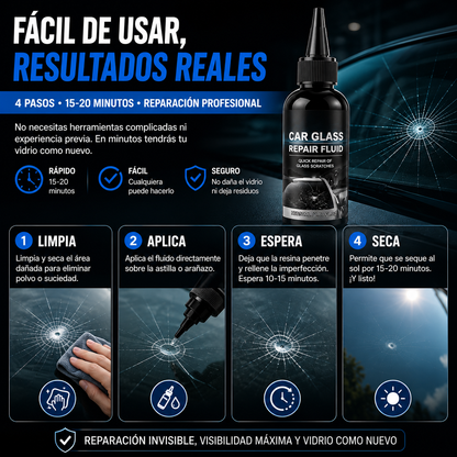 🚗  Car Glass Repair Kit – Reparación Profesional de Grietas y Parabrisas 💎