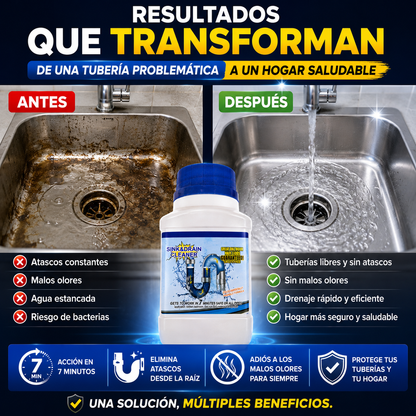 DESTAPADOR DE TUBERÍAS – Limpieza Profunda para Desagües 🚿✨