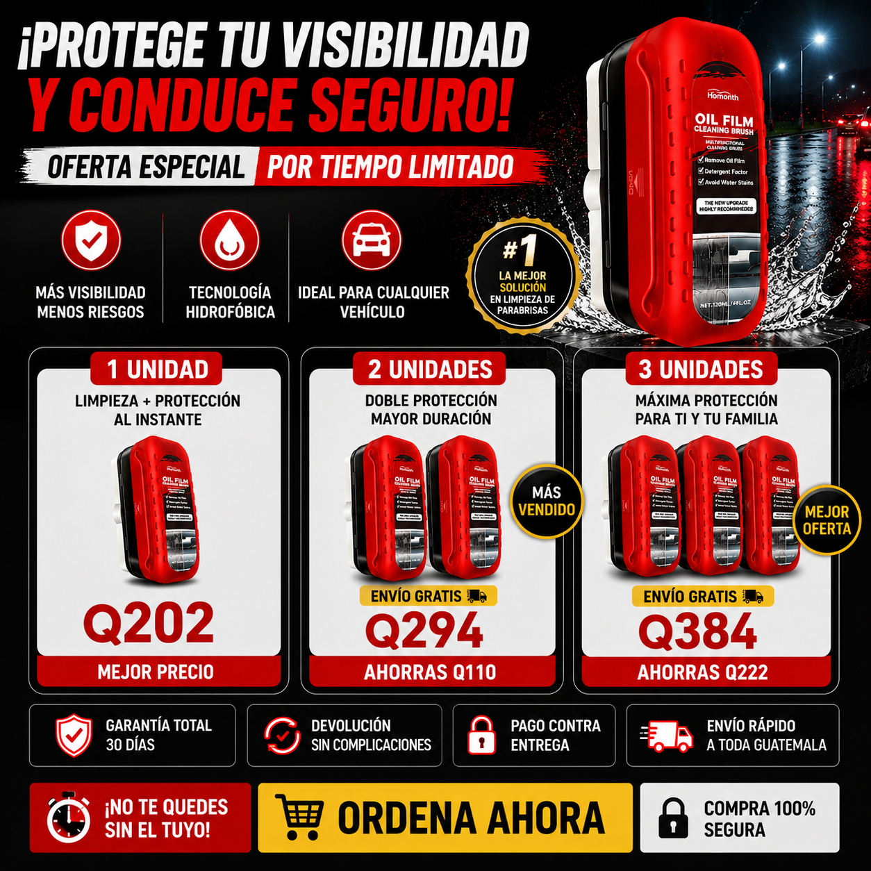 OilFilm Cleaning Brush - Visibilidad Clara y Conducción Segura