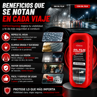 OilFilm Cleaning Brush - Visibilidad Clara y Conducción Segura